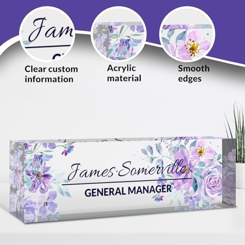 Desk Name Plate Personalized, Custom Name Plate for Desk, Acrylic Desktop Accessories, Office Gift & Decor for Women Men, Teacher Nurse Boss Employee Appreciation Gifts - Image 4