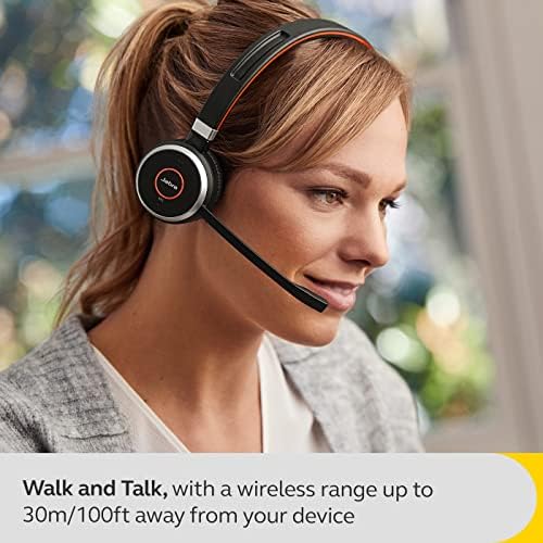 Jabra Evolve 65 SE Mono Wireless Headset - Bluetooth Headset with Noise-Cancelling Mic and Long-Lasting Battery — Unified Communications Certified for Zoom, Unify and Other Leading Platforms - Black - Image 4