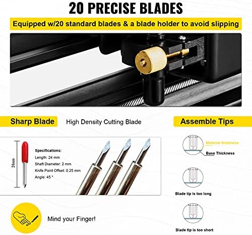 VEVOR Vinyl Cutter 28 Inch Vinyl Cutter Machine with 20 Blades Maximum Paper Feed 720mm Vinyl Plotter Cutter Machine with Sturdy Floor Stand Adjustable Force and Speed for Sign Making - Image 6