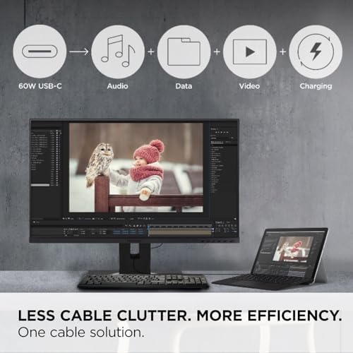 ViewSonic VG245 24 Inch 1080p Computer Monitor, IPS, 60W USB C for Surface - Image 4
