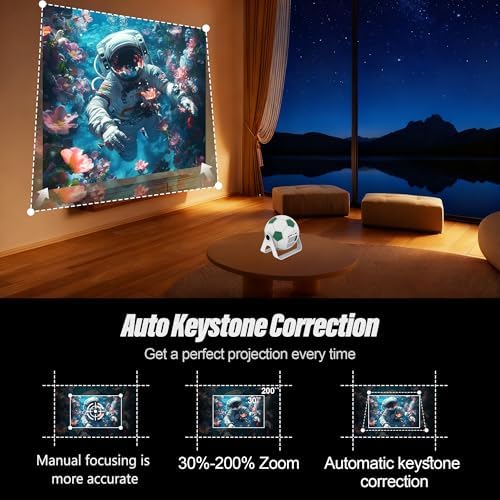 1080P Projector, 400 Lumens Brightness Indoor Outdoor Portable Projector, Cinema Quality Viewing for Home Entertainment - Image 3