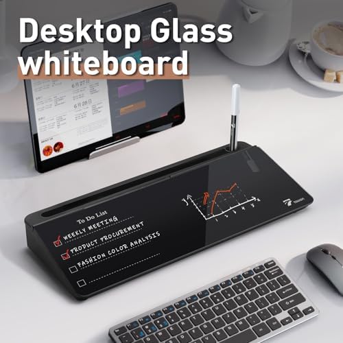 TOWON Glass Desk Whiteboard 16x7 in with to-Do List Templates, Black - Image 2