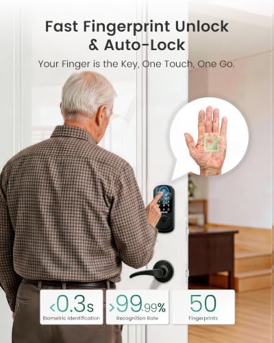 DESLOC B200 Fingerprint Smart Lock with 2 Ergonomic Curved Handles - Image 5