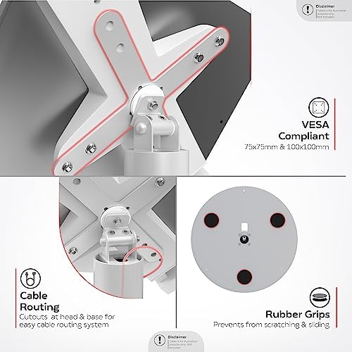 Anti-Theft iPad Desk Stand – CTA Desk Stand with Lockable Holder for iPad 10.9" 10th Gen - iPad 7th/8/9 Gen - iPad mini 6 - Galaxy Tab & More Tablets - White - (PAD-USGTW) - Image 3