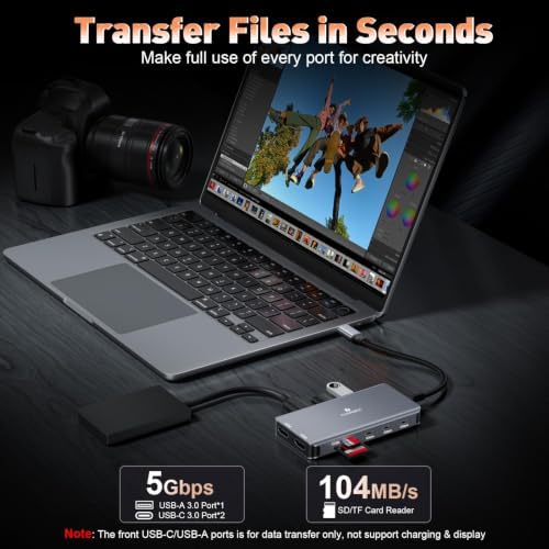 USB C Docking Station Dual Monitor for Laptop, 10-in-1 2 HDMI Dock - Image 5