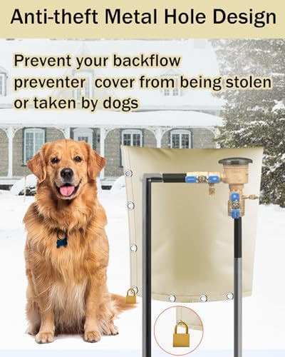 Backflow Preventer Pipe Insulation Cover (5°F), POROLIR 24"X24" Thicker Pressure Vacuum Breaker Cover, Water Well Pump Sprinkler Valve Cover for Winter Freeze Protection, Khaki - Image 6