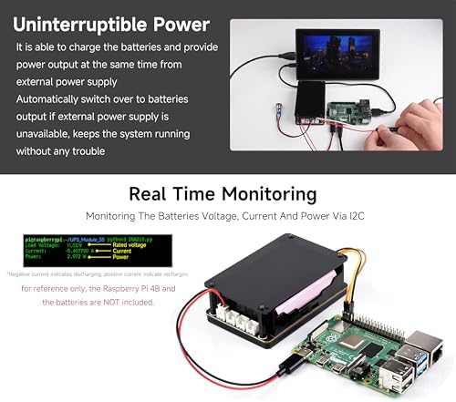 UPS HAT Module Compatible with Raspberry Pi 5/4B/3B+,3S & 5V 5A Output - Image 5