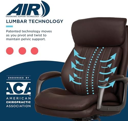 La-Z-Boy Nova Executive Office Chair-Ergonomic High Back Leather Desk Chair - Image 6