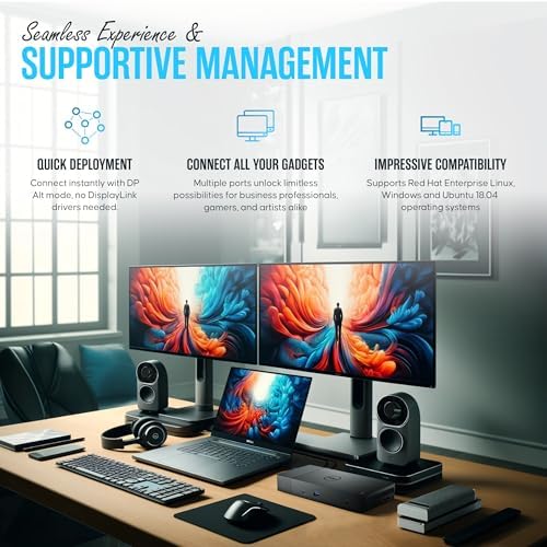 Dell WD19TB Thunderbolt Dock - 1 Year Warranty - Dell Docking Station Dual Monitor USB C with 180W, HDMI & DisplayPort Cable - Docking Station for Laptop & Computer (Renewed) - Image 5