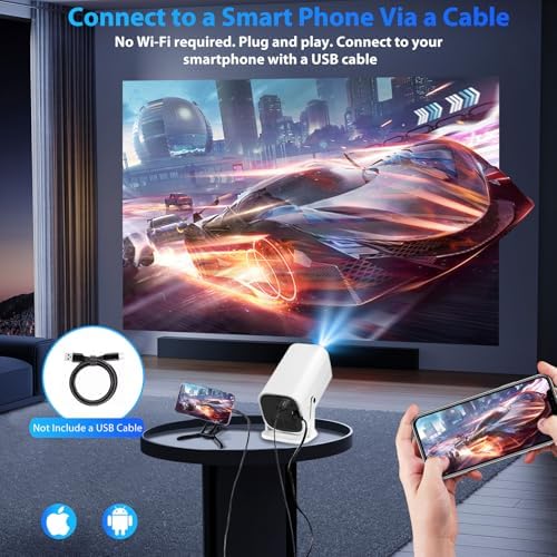 Mini Projector for iPhone, 1080P Bedroom Projector,Portable Projector - Image 2