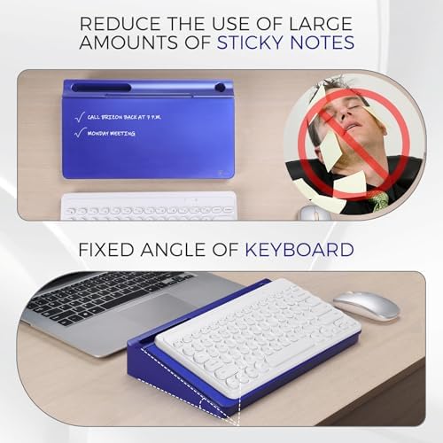 TOWON Compact Glass Desktop Whiteboard with Storage 12x7 in, Navy Blue - Image 4