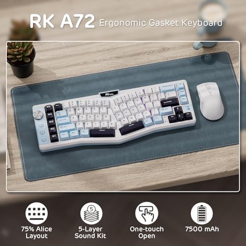 RK ROYAL KLUDGE A72 Alice Ergonomic Wireless Mechanical Keyboard,Split Ergo - Image 2