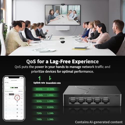 Goalake 5 Port Gigabit Managed Ethernet Switch, Easy Smart Network Splitter with VLAN & QoS, Desktop/Wall Mount, for Small Office Home Network - Image 6