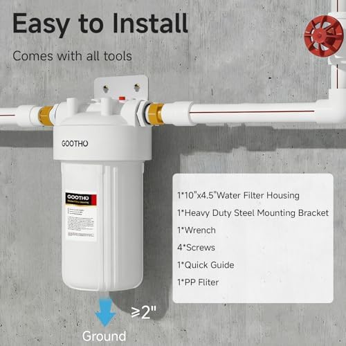 Whole House Water Filter Housing with 10"x4.5" PP Sediment Filters - Image 5