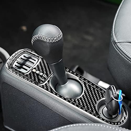 Real Black Carbon Fiber Car Center Console Shifter Control Panel Trim Decoration Trim Sticker Compatible with Benz Smart Fortwo 2011 2012 2013 2014 2015 Auto Interior Accessories 3pcs-Type B - Image 3