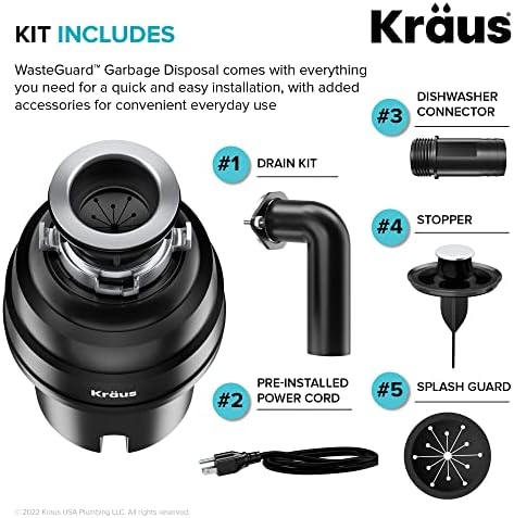 Kraus KGUW1-33WH-100-100, Bellucci Workstation 32 in. Undermount Granite Composite Single Bowl Kitchen Sink in White with WasteGuard 1 HP Continuous Feed Garbage Disposal and Accessories - Image 6