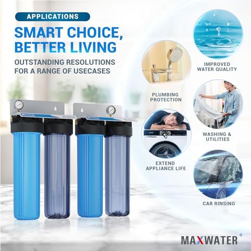 Ultimate Whole House Water Filtration System Reducing Iron, Scale Buildup, Heavy Metals from Water 4-Stage(SED + KDF + PHO + CTO), Size - 20" x 4.5", 1" Inlet/Outlet - Image 6