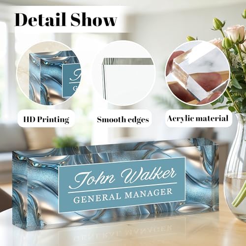 Ship Next Day Desk Name Plate Personalized, Custom Name Plate for Desk - Image 2