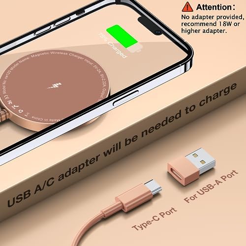 Magnetic Wireless Charger for iPhone: Compatible with Magsafe Charger iPhone 17 16 15 14 13 12 Series & Airpods 4 3 2 Pro-Fast 15W Max Charging Pad Strong Magnet, Dual USB-C/A Ports-Home Office Travel - Image 6