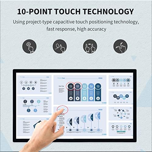 32 inch Interactive Touchscreen Monitor, Smart Board with 16:9 Display 1080P, Android 11 Touchscreen Electronic Whiteboard for Office and Classroom, RAM 2G & ROM 32G - Image 2