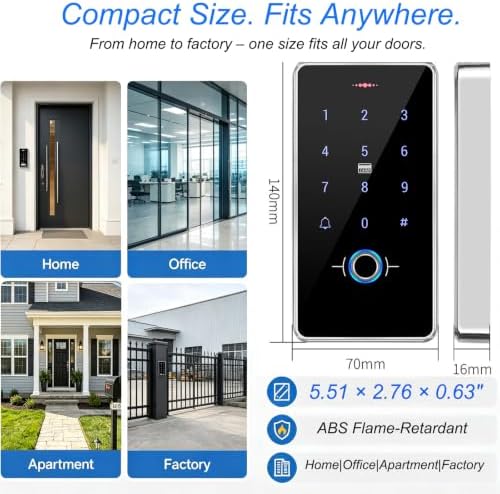 LIBO IP68 Waterproof Semiconductor Fingerprint Keypad with 10 IC Key Fobs - Image 5