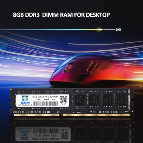 [DDR3 16GB RAM] 16GB KIT (2x8GB) DDR3 1600MHz PC3-12800U Non ECC Unbuffered 1.5V 2Rx8 Dual Rank 240 Pin UDIMM Desktop Memory RAM Module Upgrade - Image 4