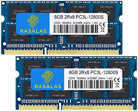 Rasalas DDR3 16GB Kit (2x8GB) DDR3 1600MHz PC3L-12800 16GB DDR3 Non ECC Unbuffered 1.35V CL11 2Rx8 Dual Rank SODIMM Laptop Memory Ram by Rasalas