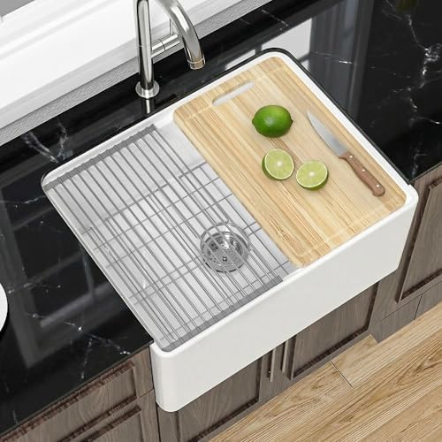 Miuara 24 x 18 Inch Small Apron Front Farmhouse Workstation Kitchen Sink by Miuara