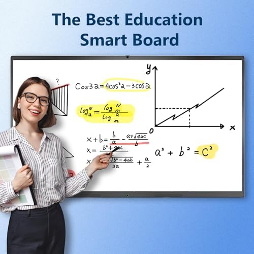 55 Inch Interactive Whiteboard, 4K Smart Board, Touchscreen Built in Ultra High Definition Camera Open App Ecosystem, Presentation Electronic Smart Board for Classroom Home Office (With Stand) - Image 6