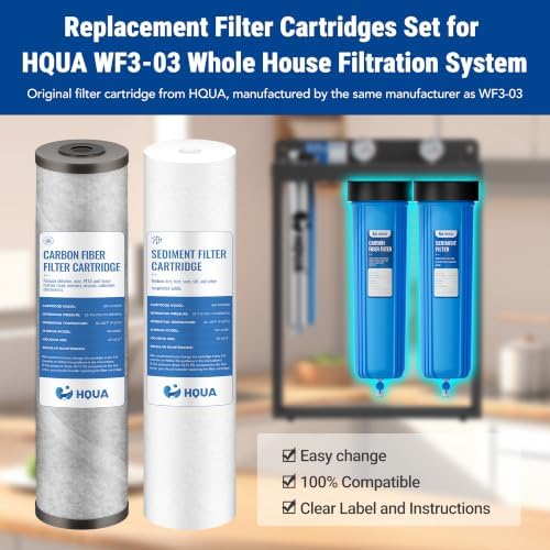 Replacement Filter Cartridges Set, PP, ACF（Activated Carbon Fiber）, Fit for WF3-03 Whole House Water Filter (PP, ACF) - Image 2