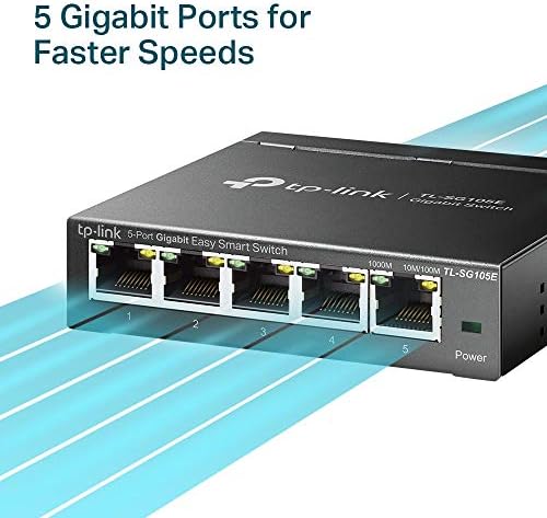 TP-Link 5-Port Gigabit Ethernet Easy Smart Switch| Plug and Play | Desktop | Sturdy Metal w/Shielded Ports | Limited Lifetime Replacement (TL-SG105E), Black… - Image 3