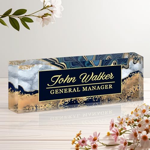Ship Next Day Desk Name Plate Personalized, Custom Name Plate for Desk by Unknown