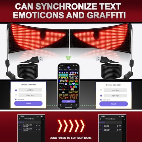 Rayhome Bright Multiple Programmable LED Sign, 23''x5'' Full Color Scrolling LED Signs Flexible USB 5V LED Store Sign Bluetooth App Control Custom Text Pattern Animation for Store Car - Image 5