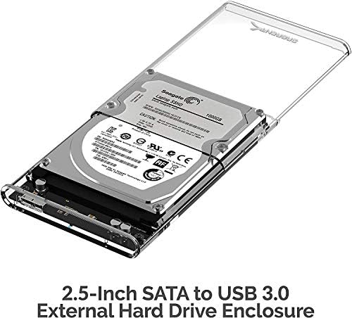 SABRENT 2.5in SATA to USB 3.0 Clear SSD/HDD Enclosure (EC-OCUB) - Image 3