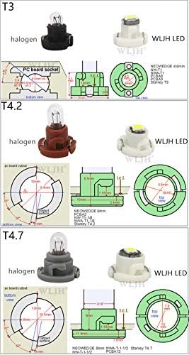 WLJH Ice Blue T3 Neo Wedge LED Bulb for Gauge Cluster and HVAC Lights - Image 6