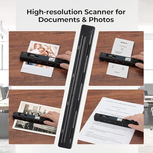 Portable Document Color Photo Scanner for A4 Documents，900DPI Handheld Mobile Image Scan for Business,Photo,Receipt,Book,Picture,Scanning Wand，JPG/PDF Format, High Speed,with 16G SD Card - Image 4