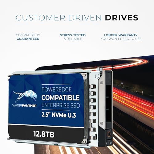 Water Panther 12.8TB 3D TLC PCIe 5.0 x4 NVMe U.3 2.5" SSD for Dell PowerEdge Servers | Mixed-Use | Enterprise Solid State Drive in 16G Tray Compatible with 1VGG0 R440 R750 - Image 4