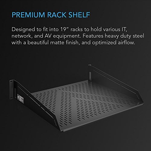 AC Infinity Vented Rack Shelf 2U, 16" Deep for 19" Servers & Racks - Image 3