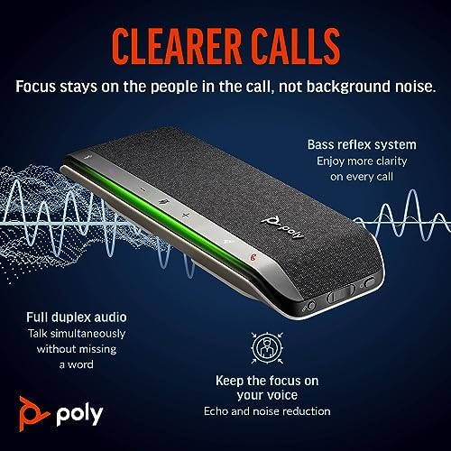 Poly Sync 40+ Smart Speakerphone (Plantronics) - Flexible Workspaces - Connect to PC/Mac via BT700 Adapter and Smartphones via Bluetooth - Certified for Microsoft Teams – Amazon Exclusive - Image 4