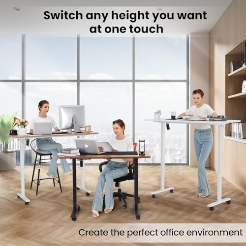 farexon 55x24In Electric Adjustable Standing Desk with Mouse Pad, Brown - Image 5