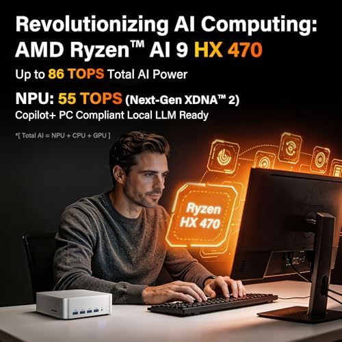 GEEKOM A9 Max Top AI Mini PC,AMD Ryzen AI9 HX470(86 Tops)|32GB DDR5+2TB SSD - Image 3