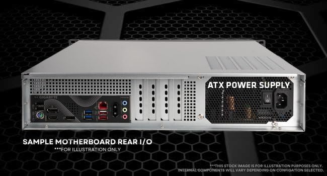 Quiet Rackmount Computer (3.8-4.6GHz AMD Ryzen 7 5700G CPU, 16GB RAM, 512GB SSD, Integrated Graphics, W11 Pro) - 2U Rack Mount Server or Workstation Desktop PC for Home or Business - Image 4