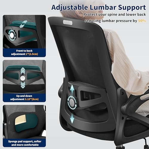Ergonomic Office Chair Desk Chair with Adjustable Lumbar Support - Image 3