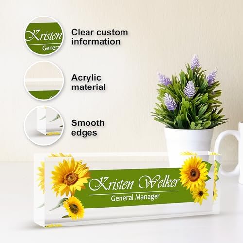 Custom Acrylic Name Plate for Desk, Personalized Office Decor - Image 5