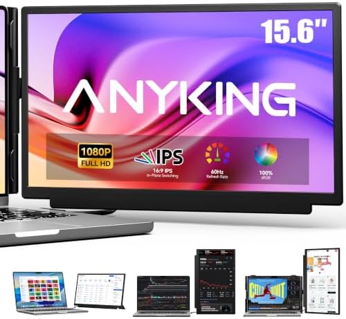 Laptop Screen Extender, 15.6" FHD IPS,1.52 lb Portable Screen, Detachable by AnykingOfficial