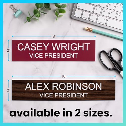 ExcelMark Custom Name Plate for Desk or Door – 14 Color Choices (2” X 8”) - Image 6