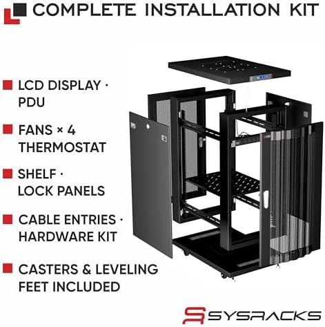 Sysracks 22U Server Rack Cabinet, 32" Deep, 19-Inch EIA-310 - Image 4