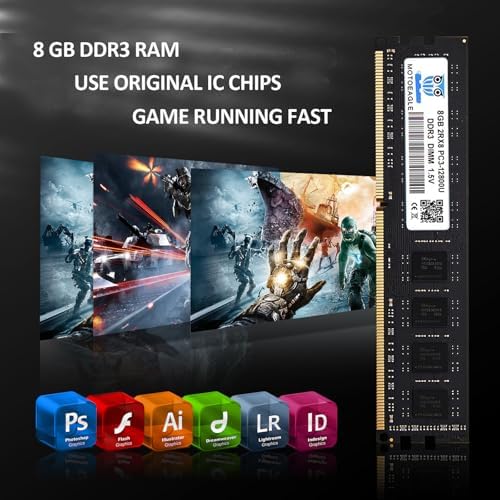 [DDR3 16GB RAM] 16GB KIT (2x8GB) DDR3 1600MHz PC3-12800U Non ECC Unbuffered 1.5V 2Rx8 Dual Rank 240 Pin UDIMM Desktop Memory RAM Module Upgrade - Image 5