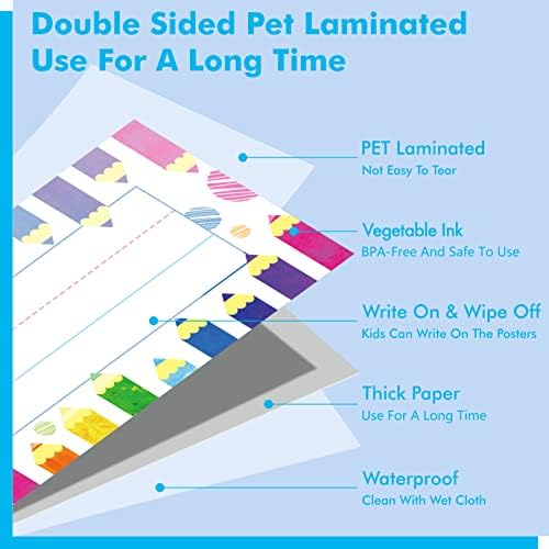 40PCS Desk Nameplates, Double Sided PET Film Desk Name Tags Erasable & Reusable Traditional Manuscript Name Plate Classroom Decoration for School Student (10” x 2.8”) - Image 3
