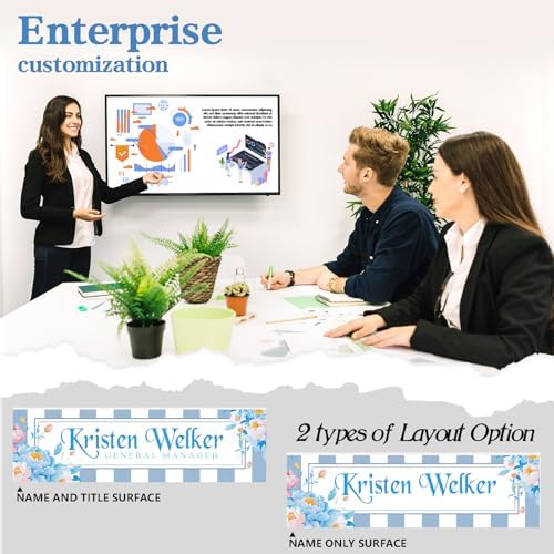 Desk Name Plate Personalized, Custom Name Plate for Desk, Personalized Teacher Appreciation Gifts for Desk Decor, Office Gifts for Coworkers Employees Boss, Teacher, Social Worker(Blue/White) - Image 5